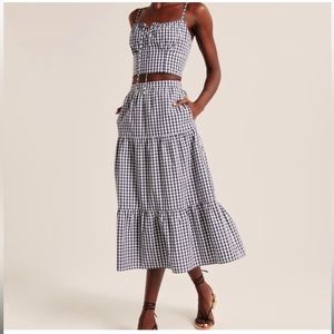Abercrombie Gingham Skirt Set (Size: Top M, Bottom L)